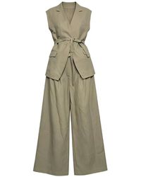 Brunello Cucinelli - Tie-Fastening Waistcoat And Palazzo Pants - Lyst