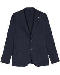 Luigi Bianchi - Blazer Con Motivo Spigato - Lyst