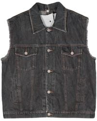 Magliano - Raw-Cut Detail Cotton Denim Vest - Lyst