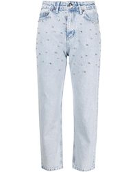 Ana Radu - Cropped-Jeans Mit Kristallen - Lyst