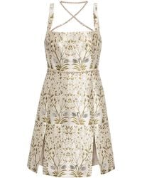 Giambattista Valli - Crystal-embellished Floral-jacquard Mini Dress - Lyst