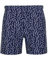 Orlebar Brown - Bulldog Patterned-jacquard Swim Shorts - Lyst