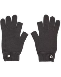Rick Owens - Fingerless-Detail Ribbed-Cuff Gloves - Lyst