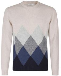 Seventy - Argyle-Pattern Crew-Neck Sweater - Lyst