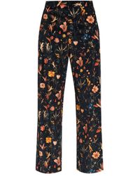 R13 - Floral Velvet Trousers - Lyst