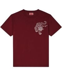 KENZO - Tiger-Embroidered T-Shirt - Lyst