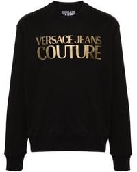 Versace - Sweatshirt mit Logo-Print im Metallic-Look - Lyst