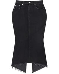 MATIERES FECALES - Distressed Frayed-Edge Skirt - Lyst