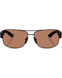 Prada Linea Rossa - Geometric-Frame Sunglasses - Lyst