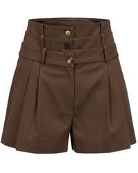 Monse - Triple-Waistband Pleated Shorts - Lyst