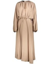 Rochas - Robe Mi-Longue Asymétrique À Poignets Froncés - Lyst