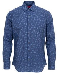 Isaia - Floral-Print Long-Sleeve Shirt - Lyst