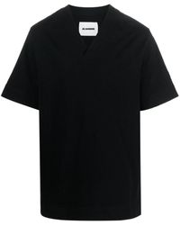 Jil Sander - T-shirt con scollo a V - Lyst