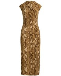 Ralph Lauren - Jersey-Midikleid Mit Python-Print - Lyst