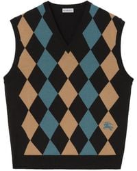 Burberry - Pull Sans Manches À Losanges - Lyst