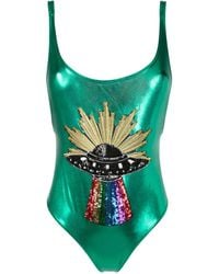 Brigitte Bardot - Carnaval/Festival Sequin-Embellished Metallic One-Piece - Lyst