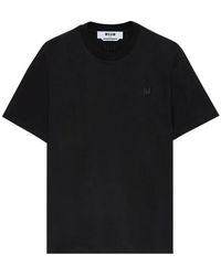 MSGM - Letter-Detail T-Shirt - Lyst