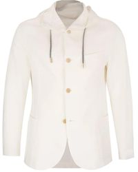 Eleventy - Hooded buttoned jacket - Lyst