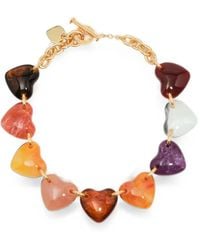 Bimba Y Lola - Multi Amber Resin Hearts Necklace - Lyst