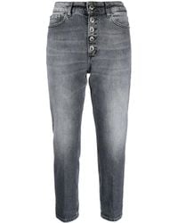 Dondup - Logo-Patch Cropped Jeans - Lyst