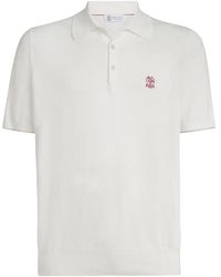 Brunello Cucinelli - Poloshirt Met Knoopsluiting En Logodetail - Lyst