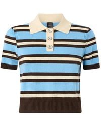 Pinko - Wool And Cashmere Cropped Polo Shirt - Lyst