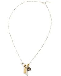 Versace - Logo Tag Charm Necklace - Lyst