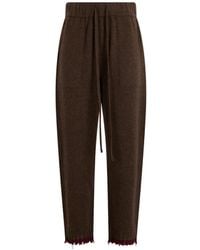 Uma Wang - Pantalon À Lien De Resserrage Et Bords Effilochés - Lyst