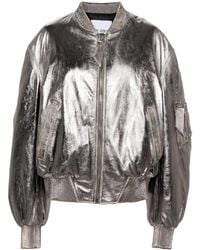 The Attico - Anja Metallic Leather Bomber Jacket - Lyst