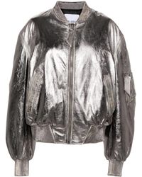 The Attico - Anja Metallic Leather Bomber Jacket - Lyst