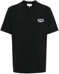 Maison Kitsuné - Handwriting-Logo Cotton T-Shirt - Lyst