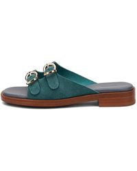 Frau - Double-Buckle Suede Sandals - Lyst