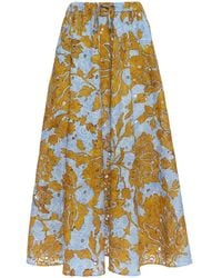 La DoubleJ - Floral-print Cotton Midi Skirt - Lyst