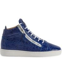 Giuseppe Zanotti - Kriss Crocodile-Effect Mid-Top Sneakers - Lyst