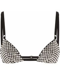 Dolce & Gabbana - Rhinestone-Embellished Bralette Top - Lyst