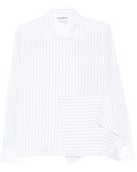 JW Anderson - Pinstripe-Print Asymmetric-Hem Shirt - Lyst