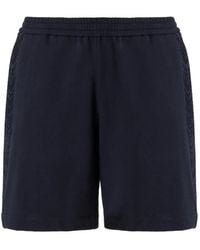 Missoni - Cotton Fleece Shorts With Knit Inserts - Lyst