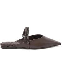 Brunello Cucinelli - Beaded-Strap Pointed-Toe Flat Mules - Lyst