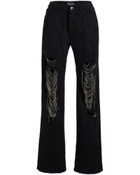 retroféte - Marlowe Rhinestone-embellished Straight-leg Jeans - Lyst