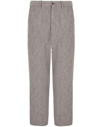 Giorgio Armani - Stretch Cupro Cropped Trousers - Lyst
