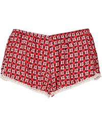 Laura Urbinati - Geometric-Print Lace-Trim Pyjama Bottom - Lyst