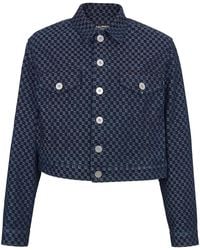 Balmain - Monogram-Jacquard Denim Jacket - Lyst