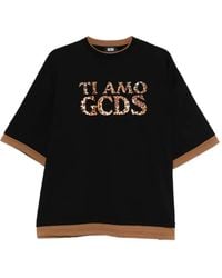 Gcds - T-Shirt Met Afwerking Van Luipaardprint - Lyst