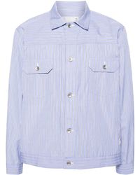 Sacai - Halo-stripe Cotton Shirt Jacket - Lyst
