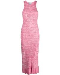 Ganni - Knitted Midi Dress - Lyst
