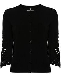 Ermanno Scervino - Broderie-anglaise Ribbed-knit Cardigan - Lyst