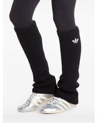 adidas - Trefoil-Embroidered Ribbed-Knit Leg Warmers - Lyst