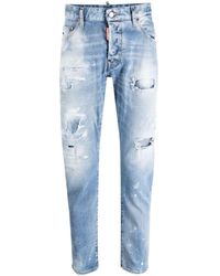 DSquared² - Distressed-finish Tapered-leg Jeans - Lyst