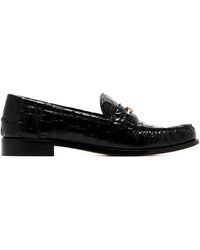 Ferragamo - Croc-Effect Loafers - Lyst