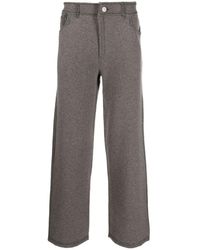 Barrie - Contrast-Stitching Denim-Effect Trousers - Lyst